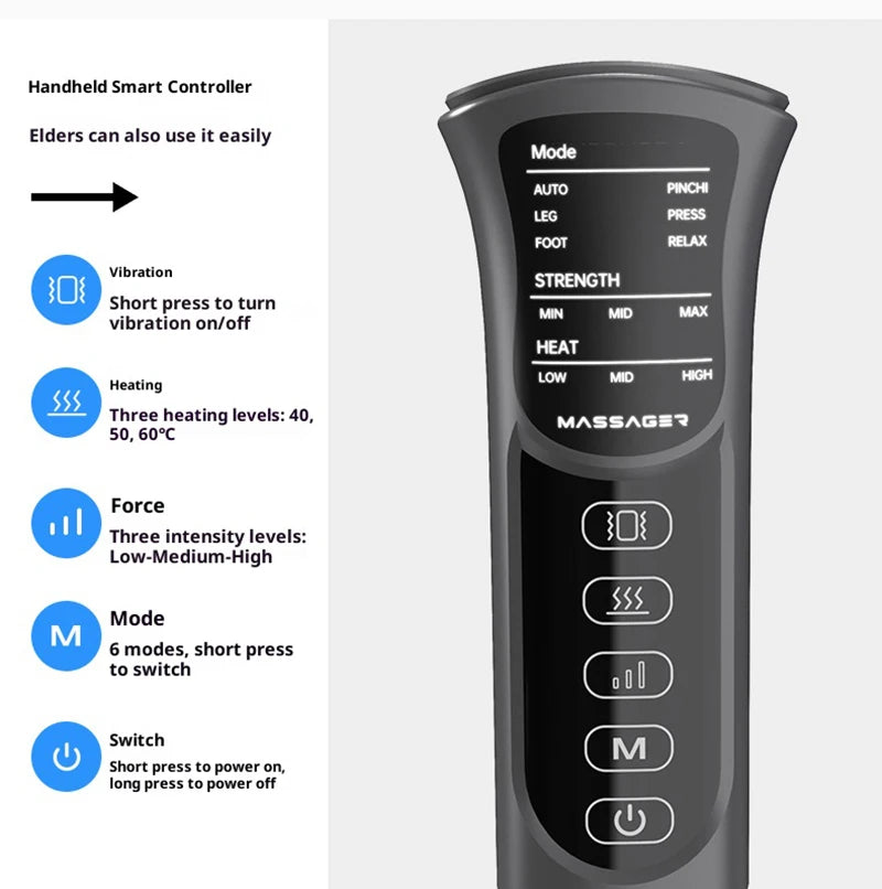 Air Compression Massage Boots Relieve Leg Fatigue Pneumatic Boots With Hot Compress Function Promote Leg Muscle Relaxation