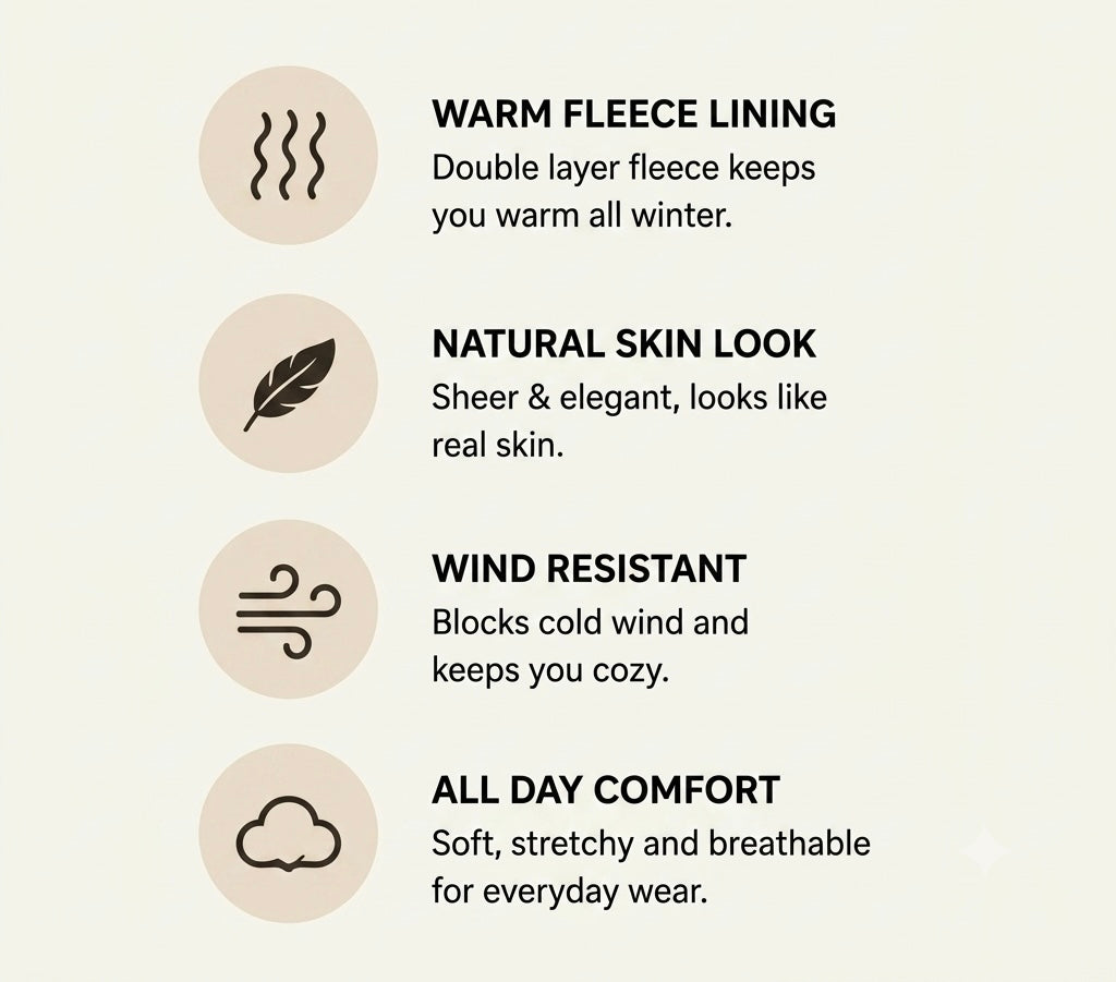 KauriVeil™ Fleece-Lined Tights — Warm like fleece. Looks like skin.