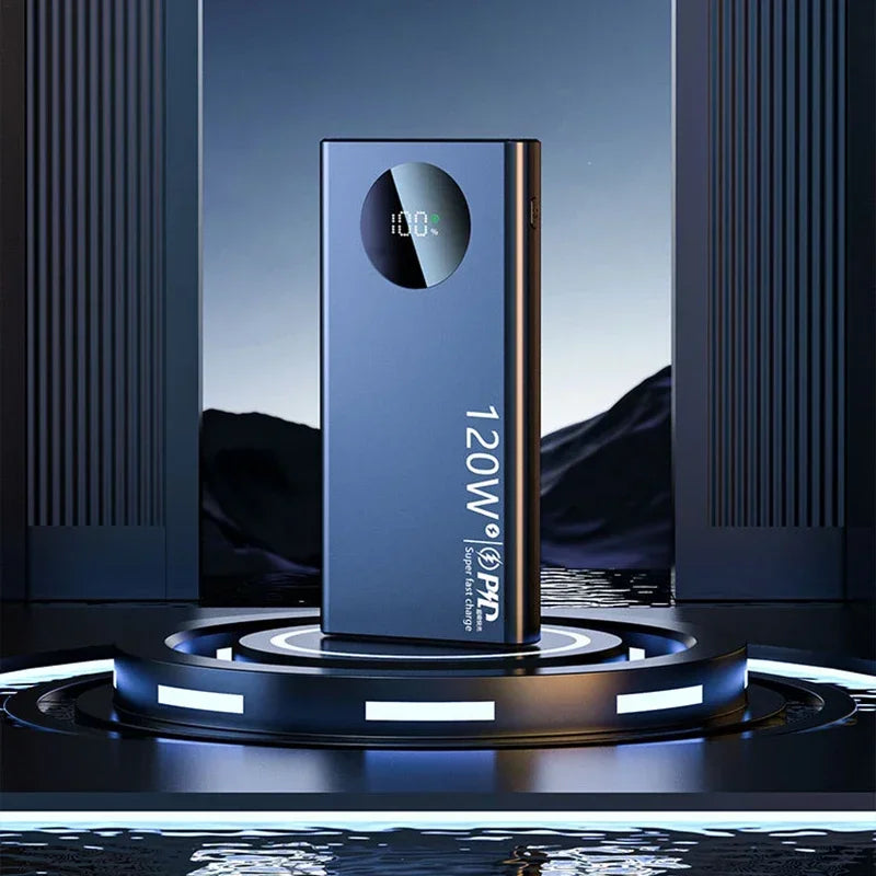 120W Power Bank 50000mAh PD Super Fast Charging Power Bank Portable High Capacity External Battery With Digital Display