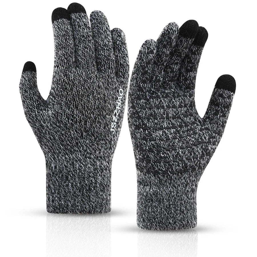 Winter Gloves for Men Women, Touch Screen Gloves, Upgraded Thicken Anti-Slip Silicone Gel, Thermal Soft Knit Lining