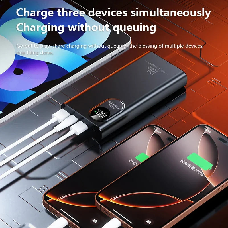 2026NEW Power Bank 500000mAh Large Capacity 120W Super Fast Charging With Portable Digital Display Supply For Various Phones