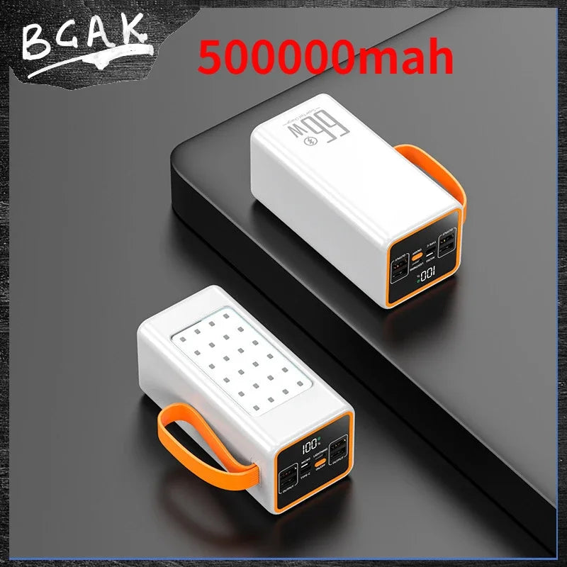 500000MAH 100000mah 200000mah 300000mahPowerbank Fast Charging Real Capacity BCAK with Built-in Cable Super Large Capacity