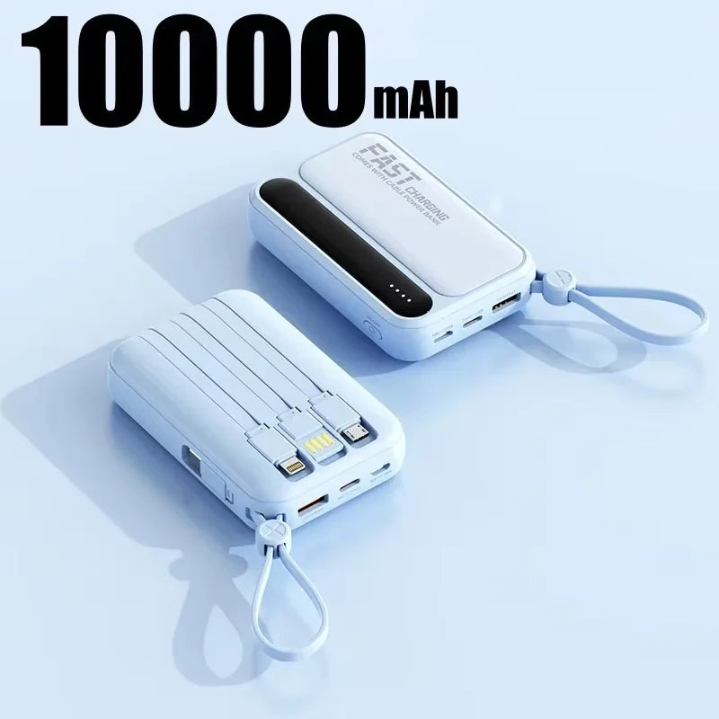 Large Capacity 500000mAh Power Bank 120W 4-in-1 Cables Intelligent Digital Display Portable Powerbank for iPhone