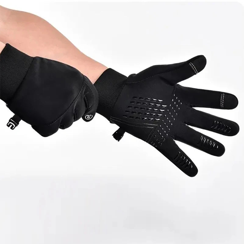 Thermal Touchscreen Cycling Gloves Windproof Water-Resistant Winter Bike Gloves with Anti-Slip Grip