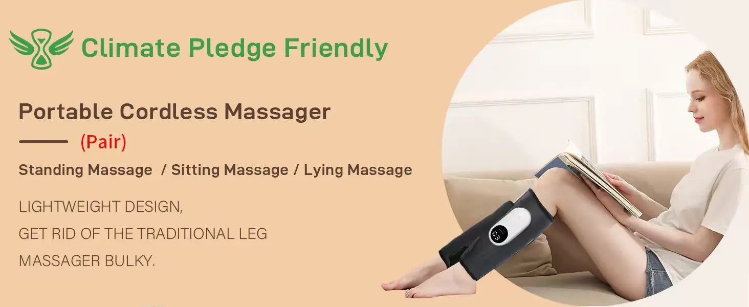 Leg Massager with Heat and Compression, Legs Massage for Circulation and Pain Relief , Heating Calf Leg Air Compression Massager