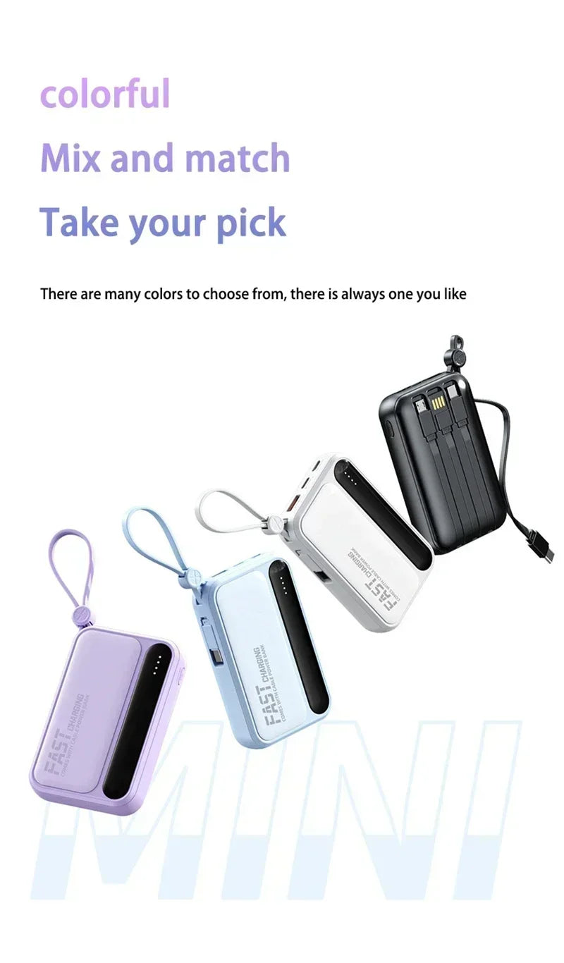 Large Capacity 500000mAh Power Bank 120W 4-in-1 Cables Intelligent Digital Display Portable Powerbank for iPhone