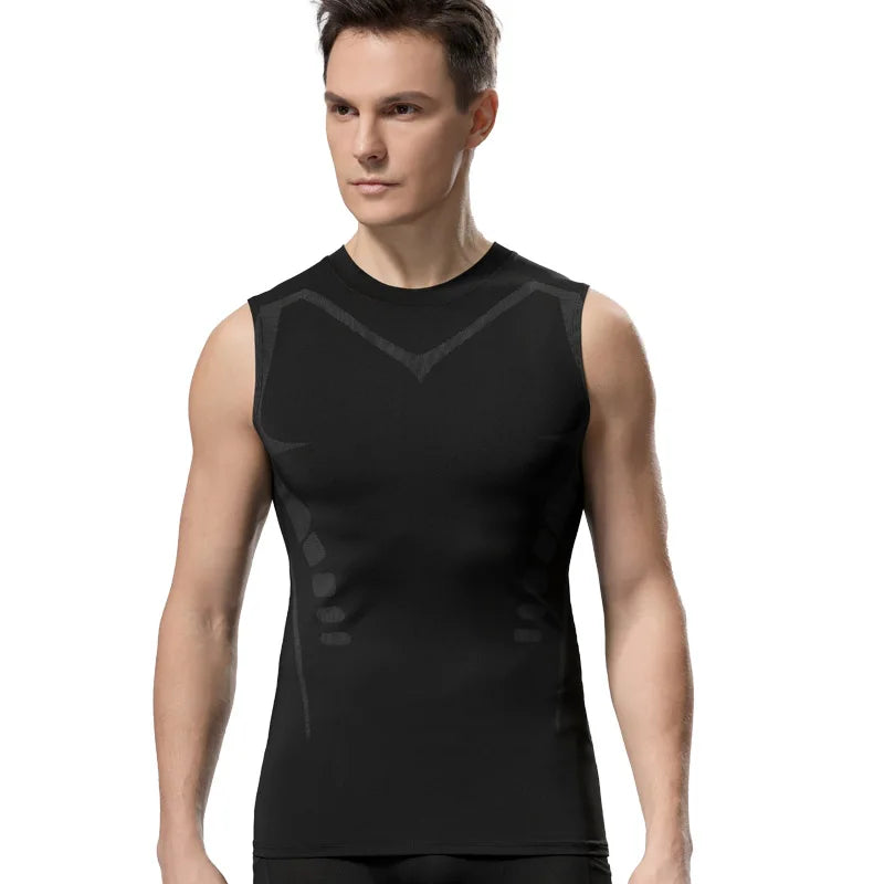 Compression Tank Top Men Gym Shirt Sleeveless Quick Dry Printing Sportswear Male Fitness Bodybuilding Vest Workout Muscle Top