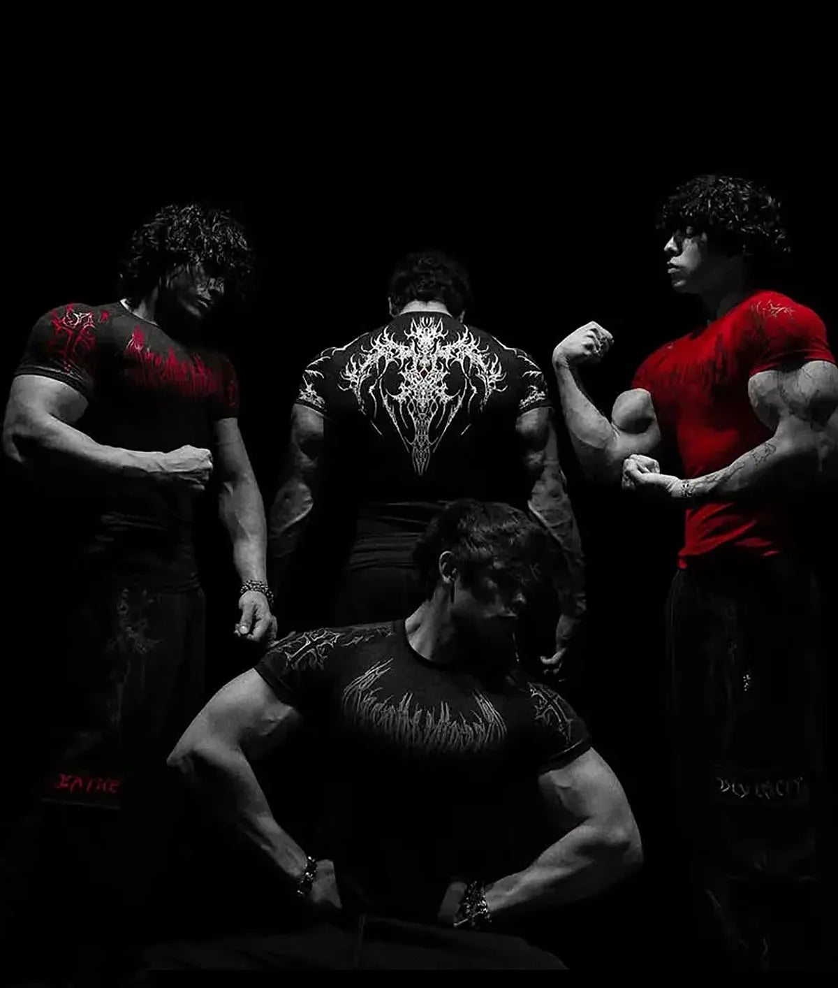 Compression T-shirt Gothic Metal Print Men Women Punk Streetwear Short Sleeve Fitness Top Slim Fit Y2k Aesthetic Unisex Gym Tee