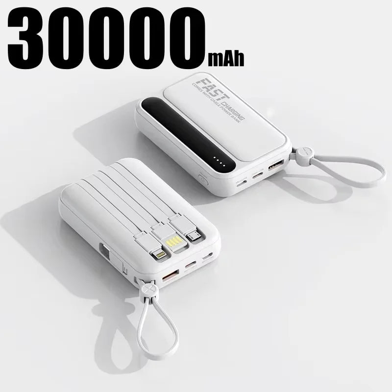 Large Capacity 500000mAh Power Bank 120W 4-in-1 Cables Intelligent Digital Display Portable Powerbank for iPhone