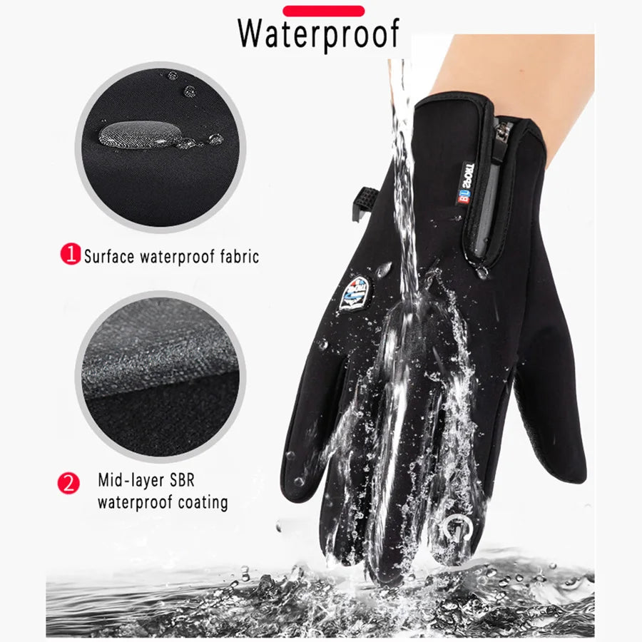 Winter Thermal Gloves for Men and Women, Touch Screen Fingers Waterproof Windproof Anti Slip Warm Gloves for Hiking Driving