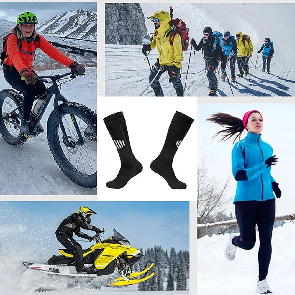 Winter Heated Socks with Battery Box Thermal Socks Women Men Heating Foot Warmer Electric Fever Socks Hiking Ski Warm Outdoor