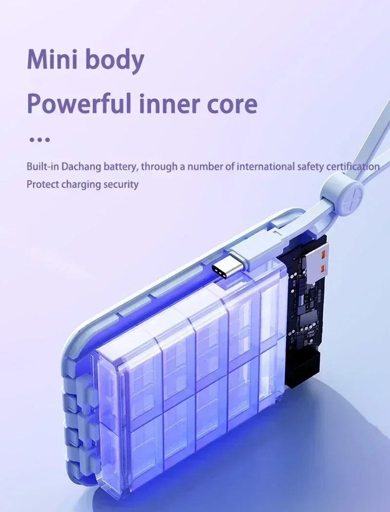 Large Capacity 500000mAh Power Bank 120W 4-in-1 Cables Intelligent Digital Display Portable Powerbank for iPhone