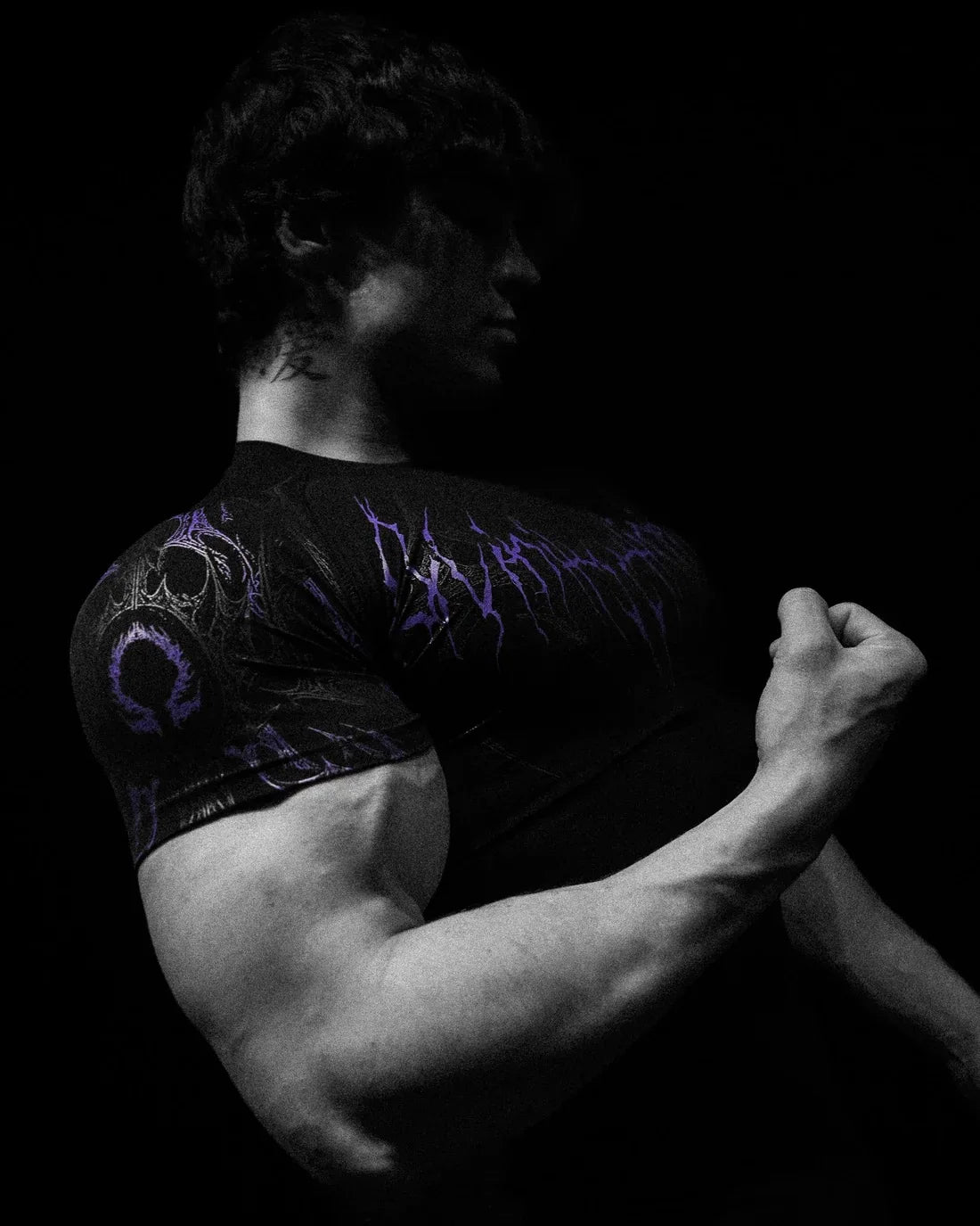 Compression T-shirt Gothic Metal Print Men Women Punk Streetwear Short Sleeve Fitness Top Slim Fit Y2k Aesthetic Unisex Gym Tee