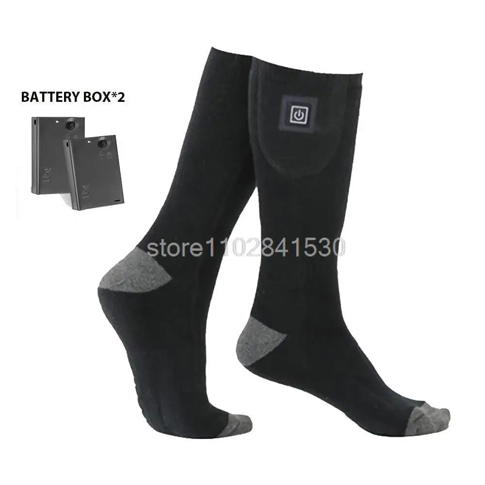 Winter Heated Socks Rechargeable Heating Socks with Battery Box Heated Socks Warmth Outdoor Heated Boots Snowmobile Ski Equipmen