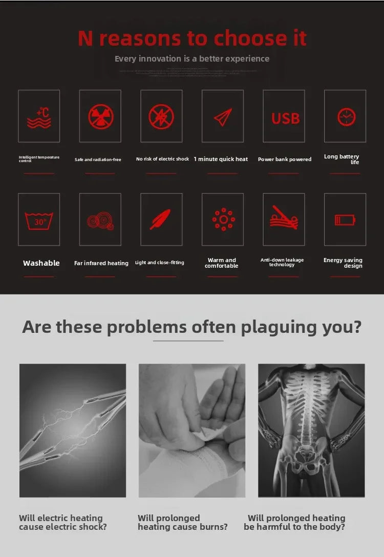 Heated Vest for Men Women 12-Zone Smart Electric Heating Vest USB Rechargeable Thermal Fleece Lined Winter Warm Vest Outdoor