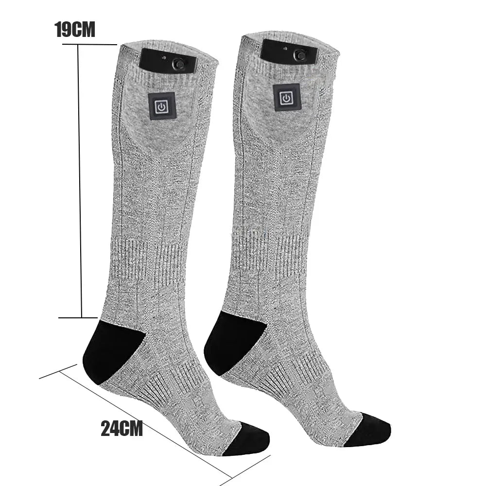Winter Heated Socks Rechargeable Heating Socks with Battery Box Heated Socks Warmth Outdoor Heated Boots Snowmobile Ski Equipmen