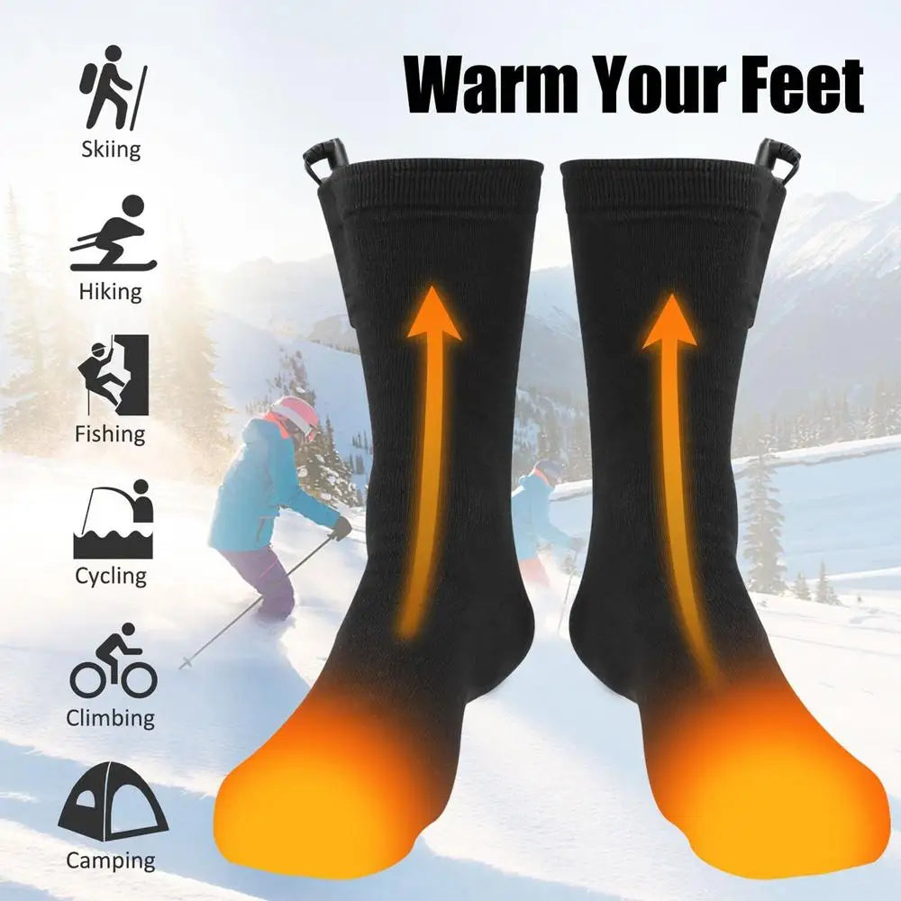 USB Rechargeable Heated Socks Constant Temperature Fever Electric Heated Socks Thickened Sport Foot Warmer Electric Heating Sock