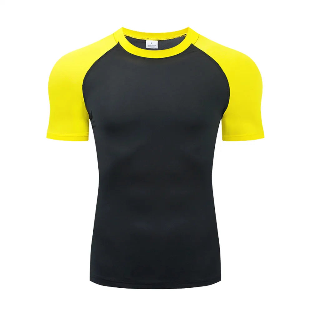 2026 Compression T Shirt Men Summer Sportswear Running T-shirt Elastic Quick Dry Sport Tops Tee Athletic Gym Workout Shirts Men