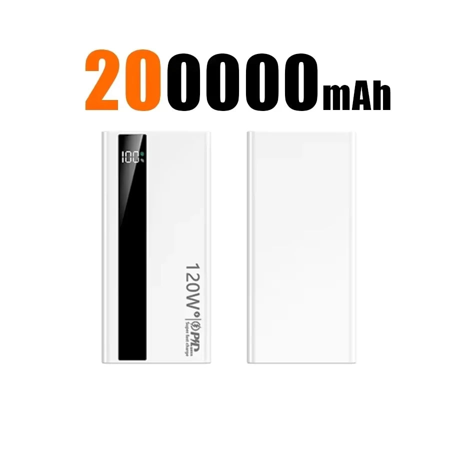 500000mAh High Capacity Power Bank 120W Super Fast Charging Portable External Battery Powerbank for iPhone Huawei