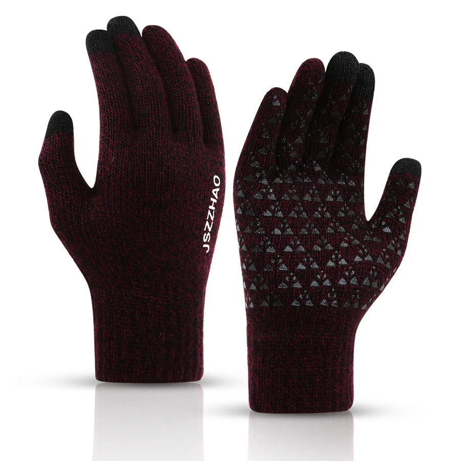 Winter Gloves for Men Women, Touch Screen Gloves, Upgraded Thicken Anti-Slip Silicone Gel, Thermal Soft Knit Lining