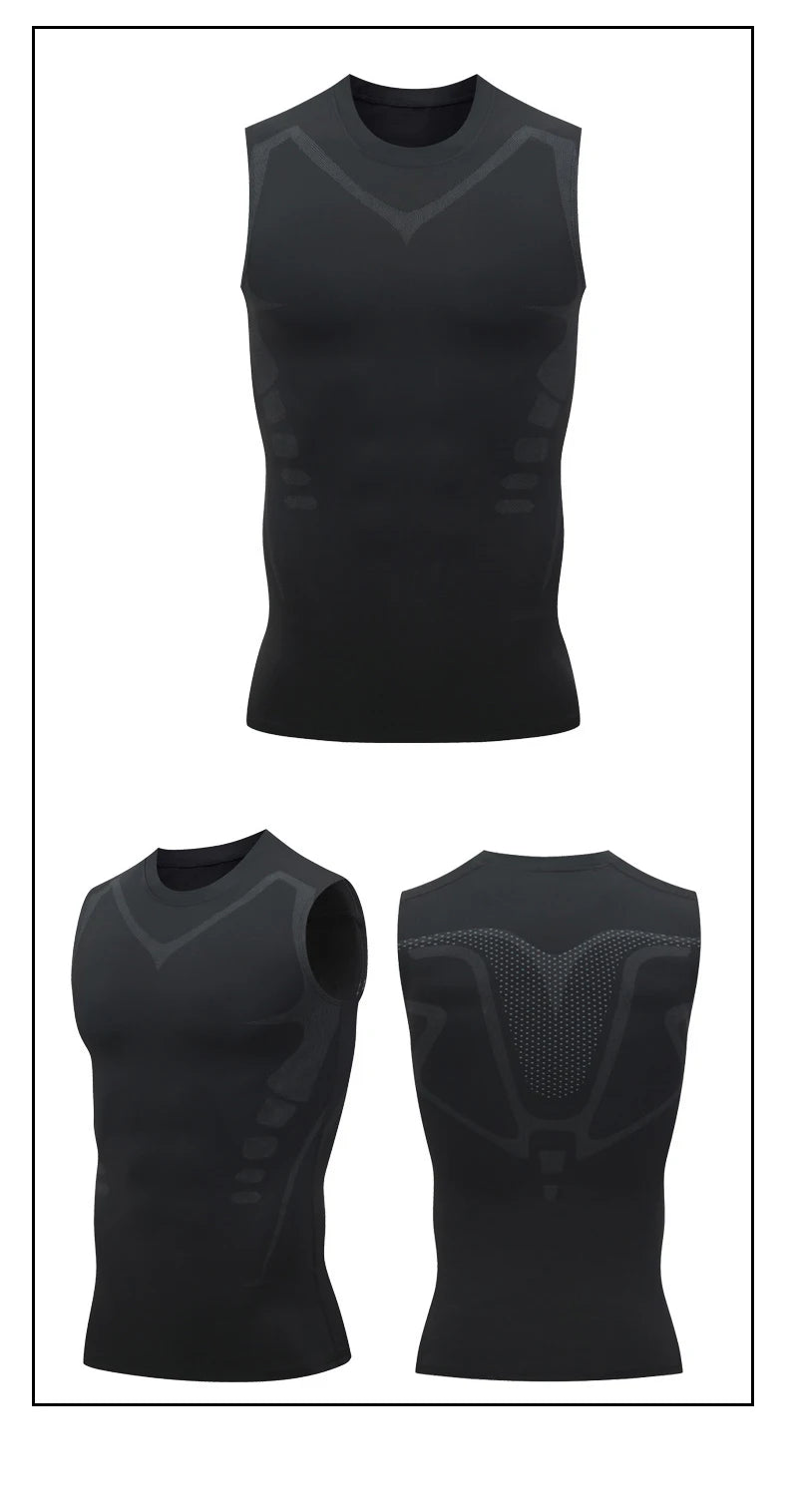 Compression Tank Top Men Gym Shirt Sleeveless Quick Dry Printing Sportswear Male Fitness Bodybuilding Vest Workout Muscle Top