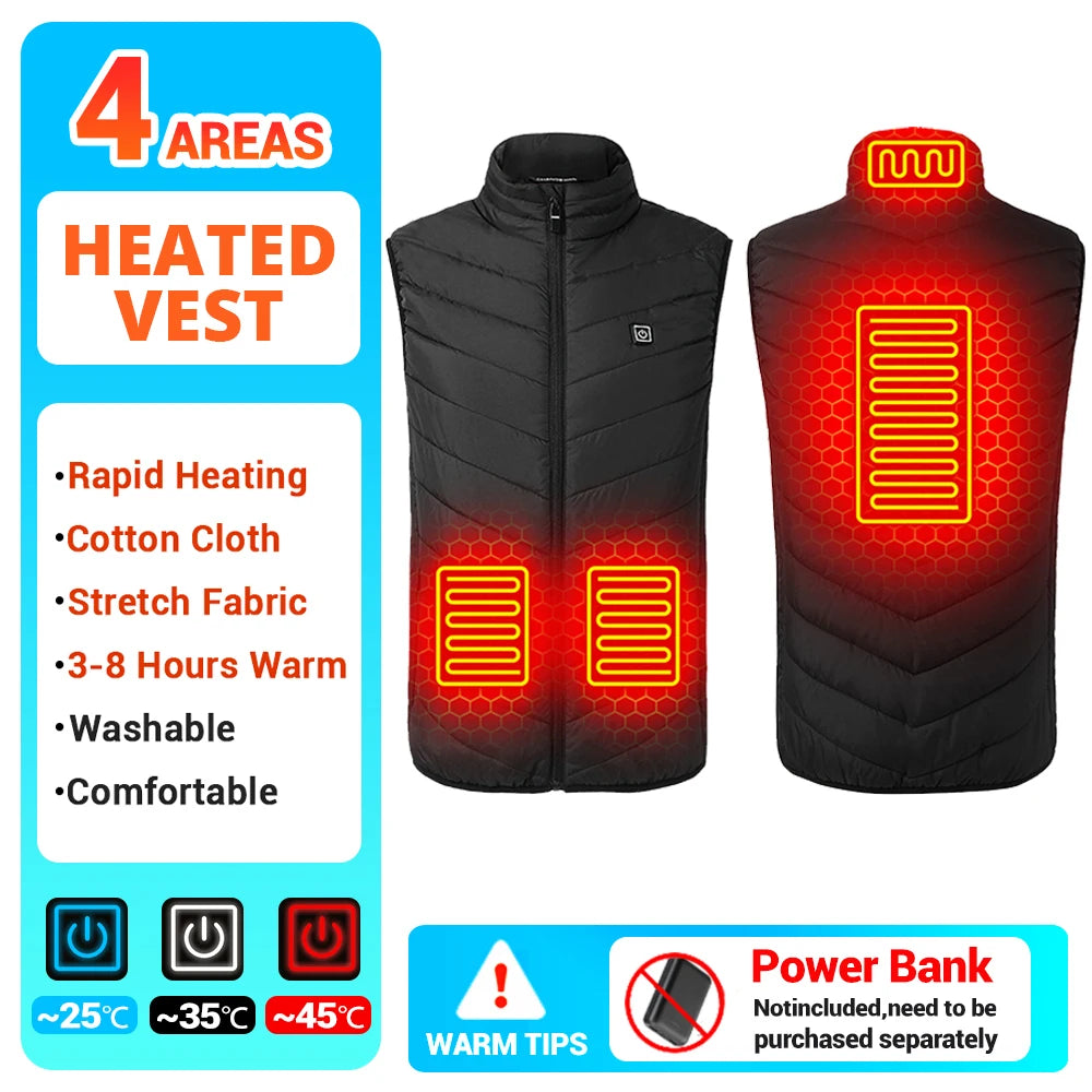 21 Heated Vest Winter Electric Heated Jackets Men Women Sportswear Heated Coat Coat Motorcycle USB Heating Jacket For Camping