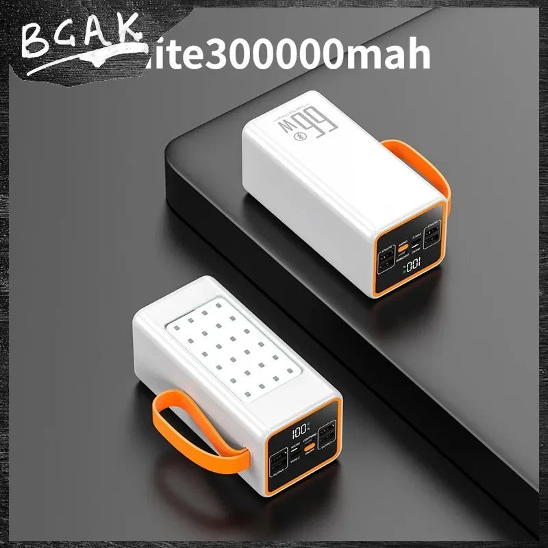 500000MAH 100000mah 200000mah 300000mahPowerbank Fast Charging Real Capacity BCAK with Built-in Cable Super Large Capacity