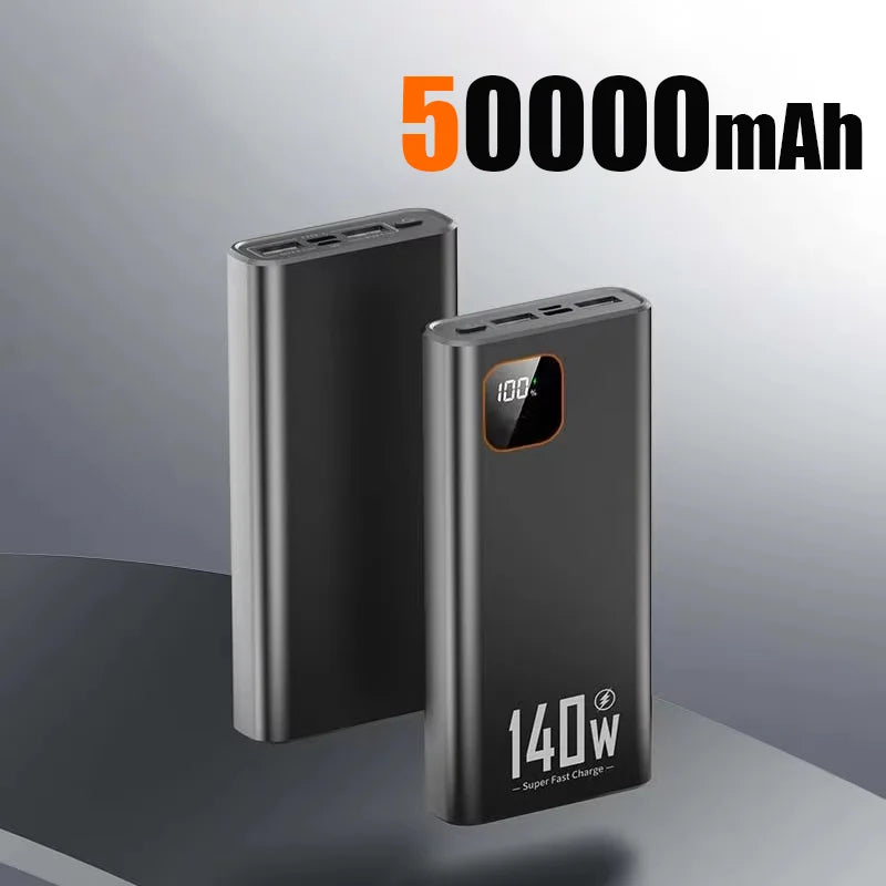 500000mAh Ultra Large Capacity Power Bank 140W Super Fast Charging Portable Mobile Power Digital Display External Battery