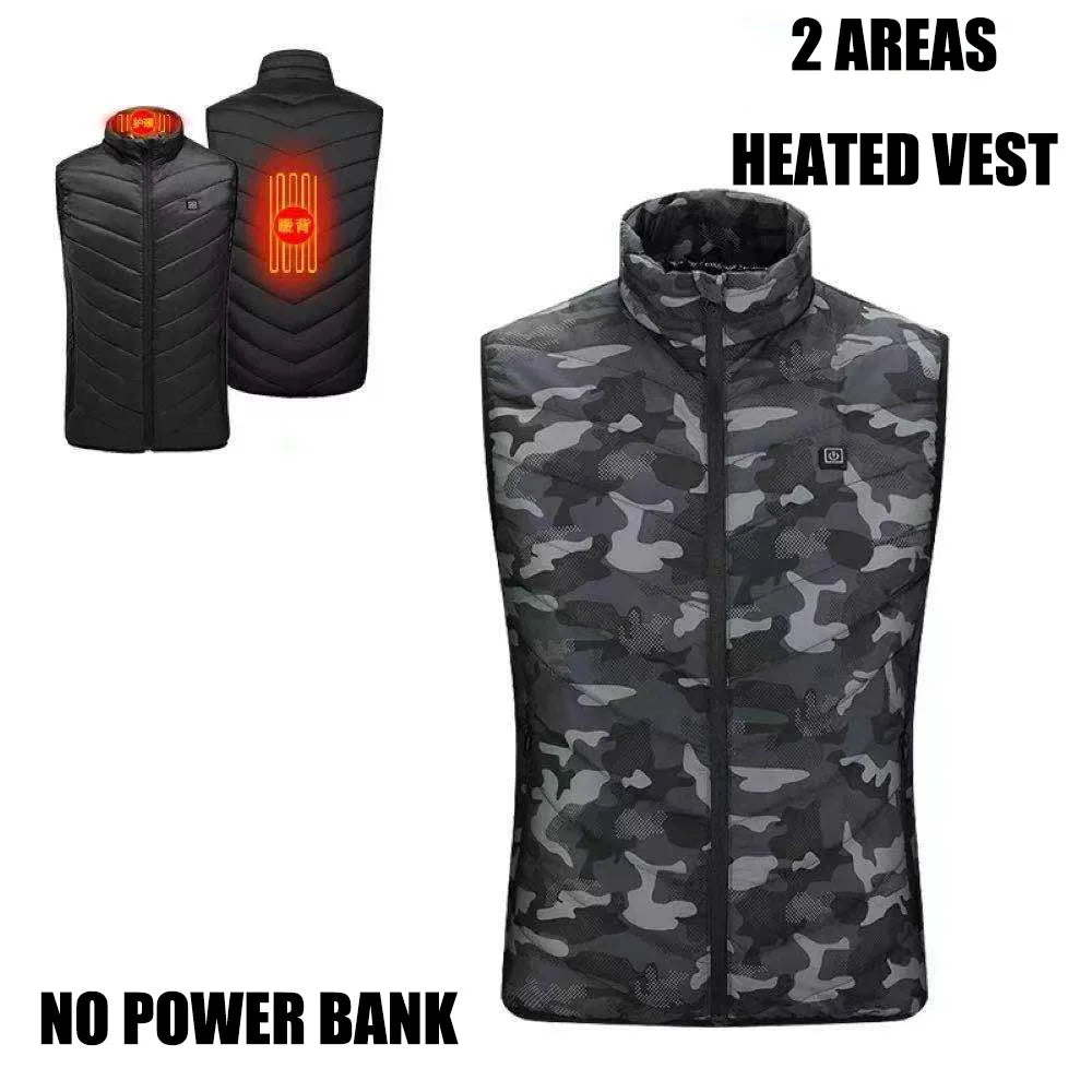 Heated Vest for Men and Women, USB Heated Jacket, Sportswear, Coat, Outdoor, Hunting, New, 9 Areas, 4XL, Winter