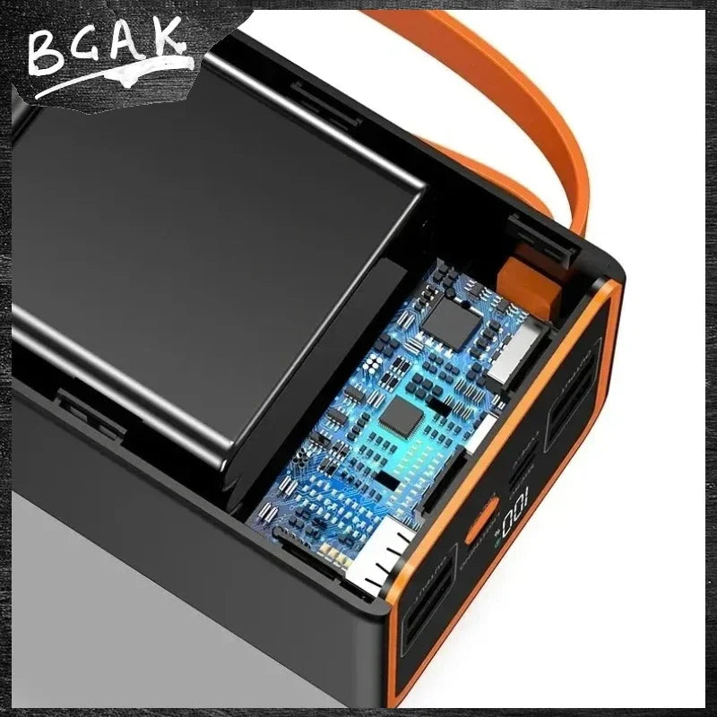 500000MAH 100000mah 200000mah 300000mahPowerbank Fast Charging Real Capacity BCAK with Built-in Cable Super Large Capacity