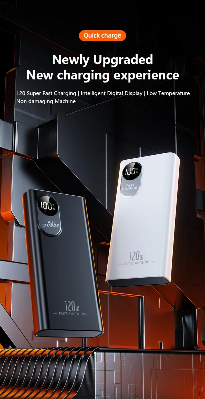 2026NEW Power Bank 500000mAh Large Capacity 120W Super Fast Charging With Portable Digital Display Supply For Various Phones