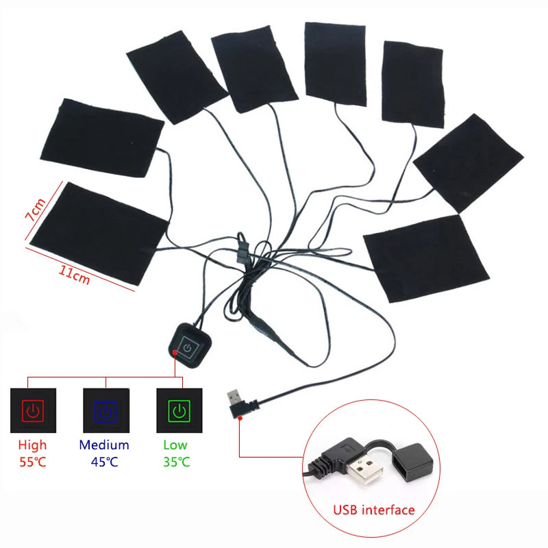 16 Areas Heated Vest USB Infrared Heating Vest Jacket Unisex Winter Electric Heated Vest Outdoor Sports Hiking Oversized M-4XL