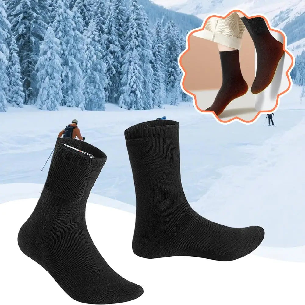 USB Heated Socks (Battery Not Included) - Full Foot Heating Warm Socks, Winter Skiing Outdoor Sports Thermal Electric Heat Socks