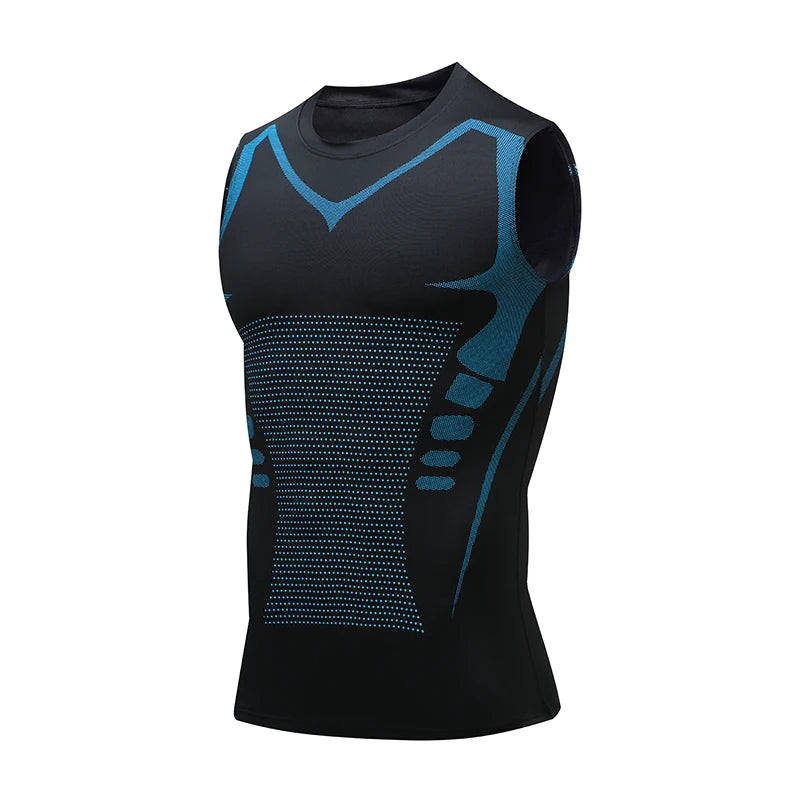 Compression Tank Top Men Gym Shirt Sleeveless Quick Dry Printing Sportswear Male Fitness Bodybuilding Vest Workout Muscle Top