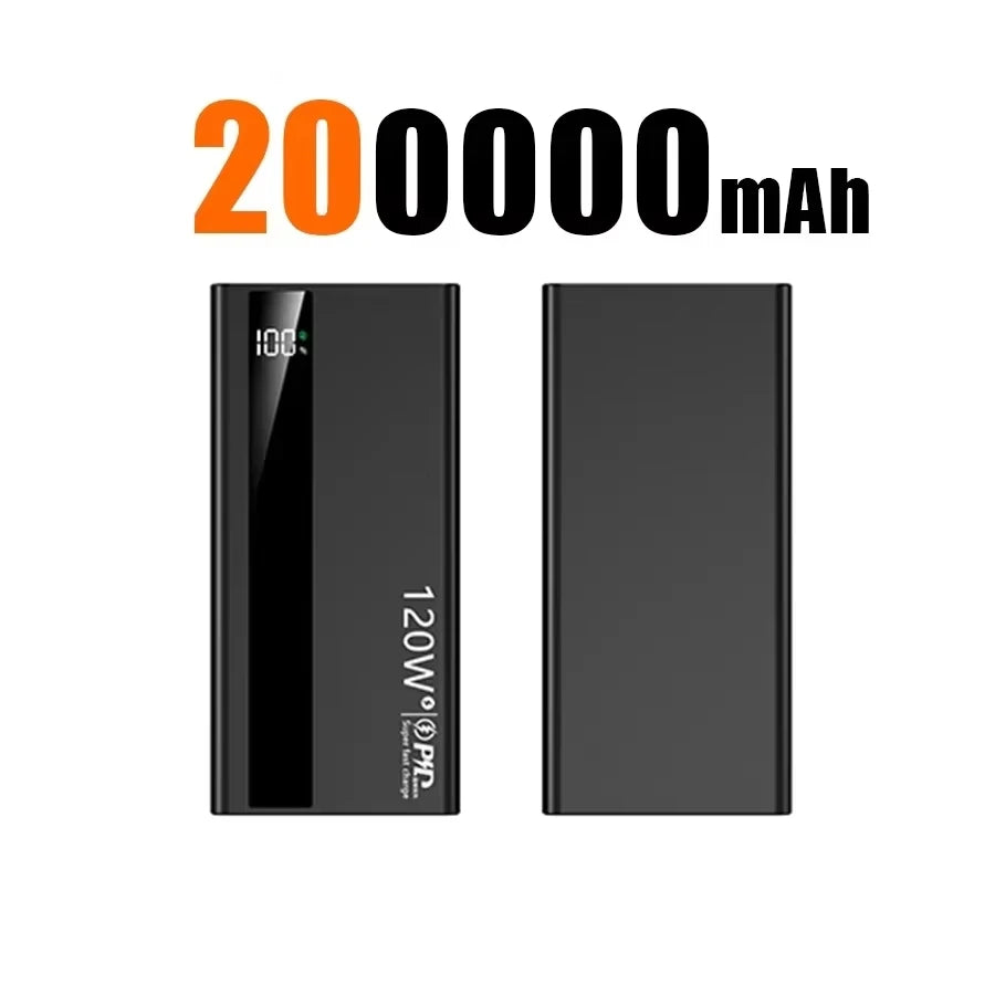 500000mAh High Capacity Power Bank 120W Super Fast Charging Portable External Battery Powerbank for iPhone Huawei