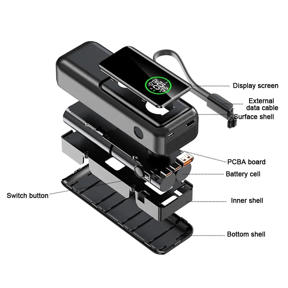 30000mAh Super Capacity Power Bank 100W Super Fast Charging Mobile Power Portable External Power For IOS Android Laptop Tablet
