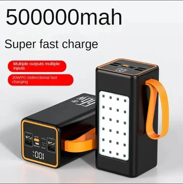 BCAK Style 500000mah 100000mah 200000mah 300000mah Upgraded Version Super power bank fast charge with LED Super Large Capacity