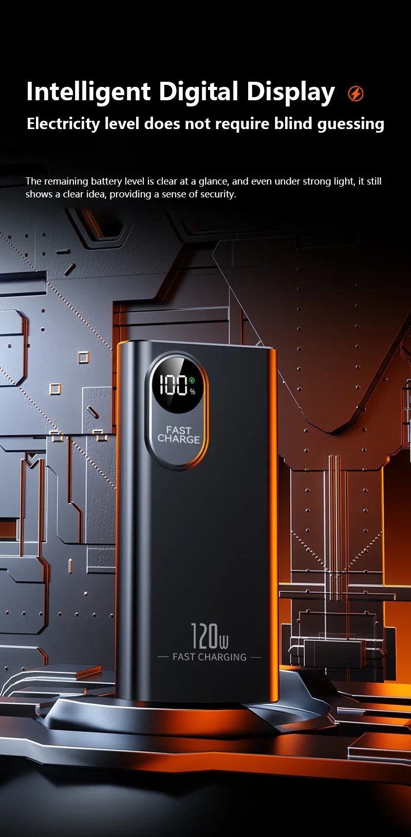 2026NEW Power Bank 500000mAh Large Capacity 120W Super Fast Charging With Portable Digital Display Supply For Various Phones