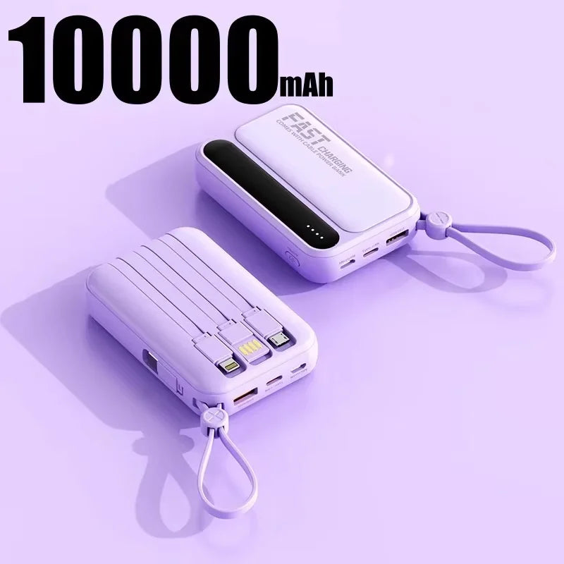 Large Capacity 500000mAh Power Bank 120W 4-in-1 Cables Intelligent Digital Display Portable Powerbank for iPhone