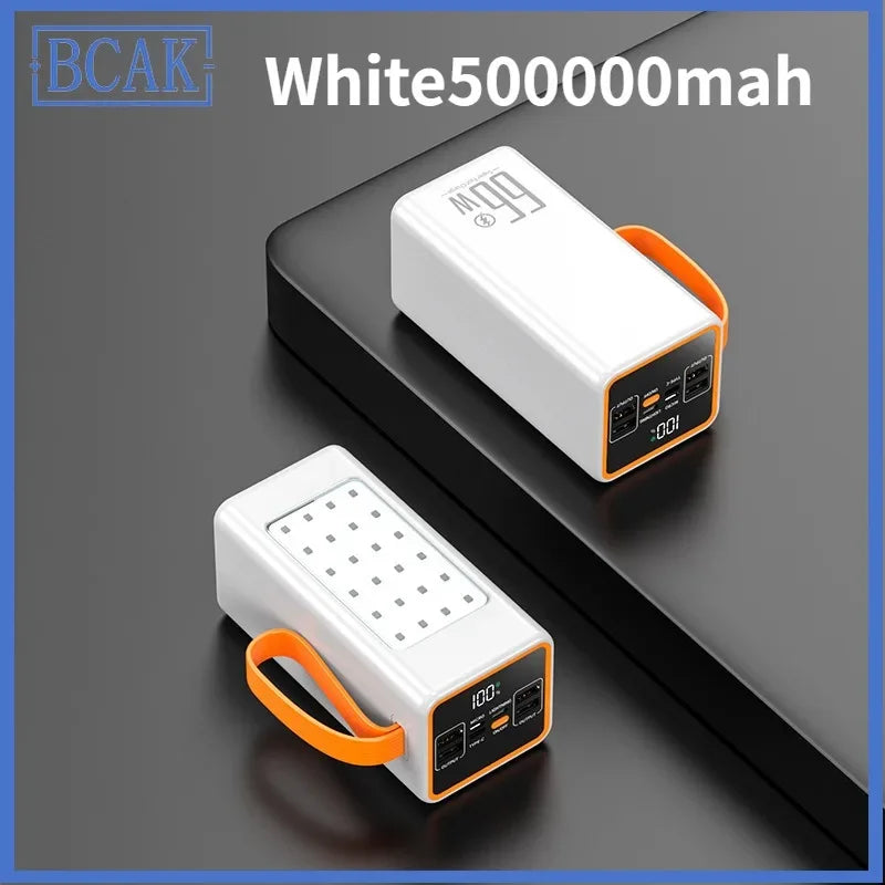 500000MAH 100000mah 200000mah 300000mahPowerbank Fast Charging Real Capacity BCAK with Built-in Cable Super Large Capacity
