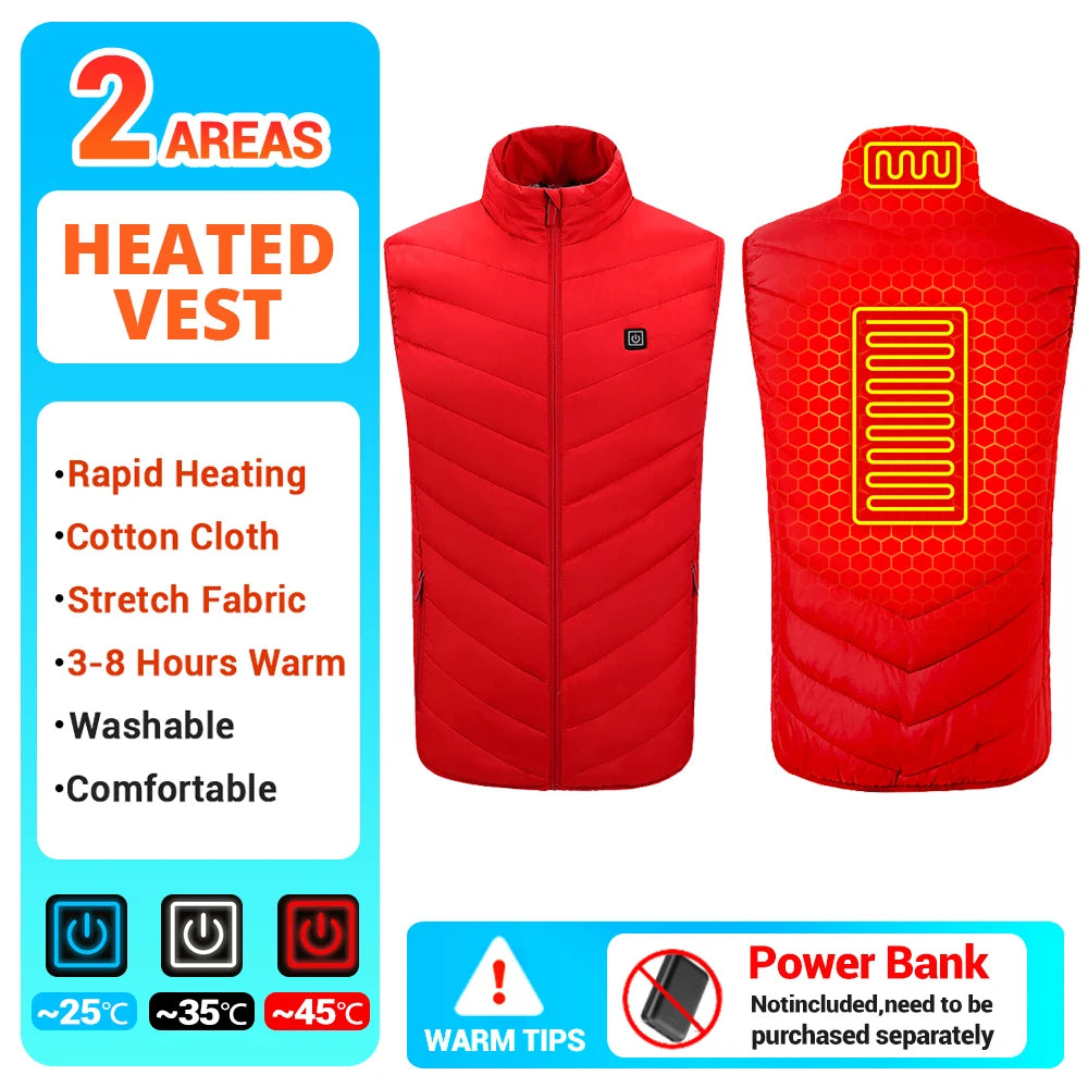 21 Heated Vest Winter Electric Heated Jackets Men Women Sportswear Heated Coat Coat Motorcycle USB Heating Jacket For Camping
