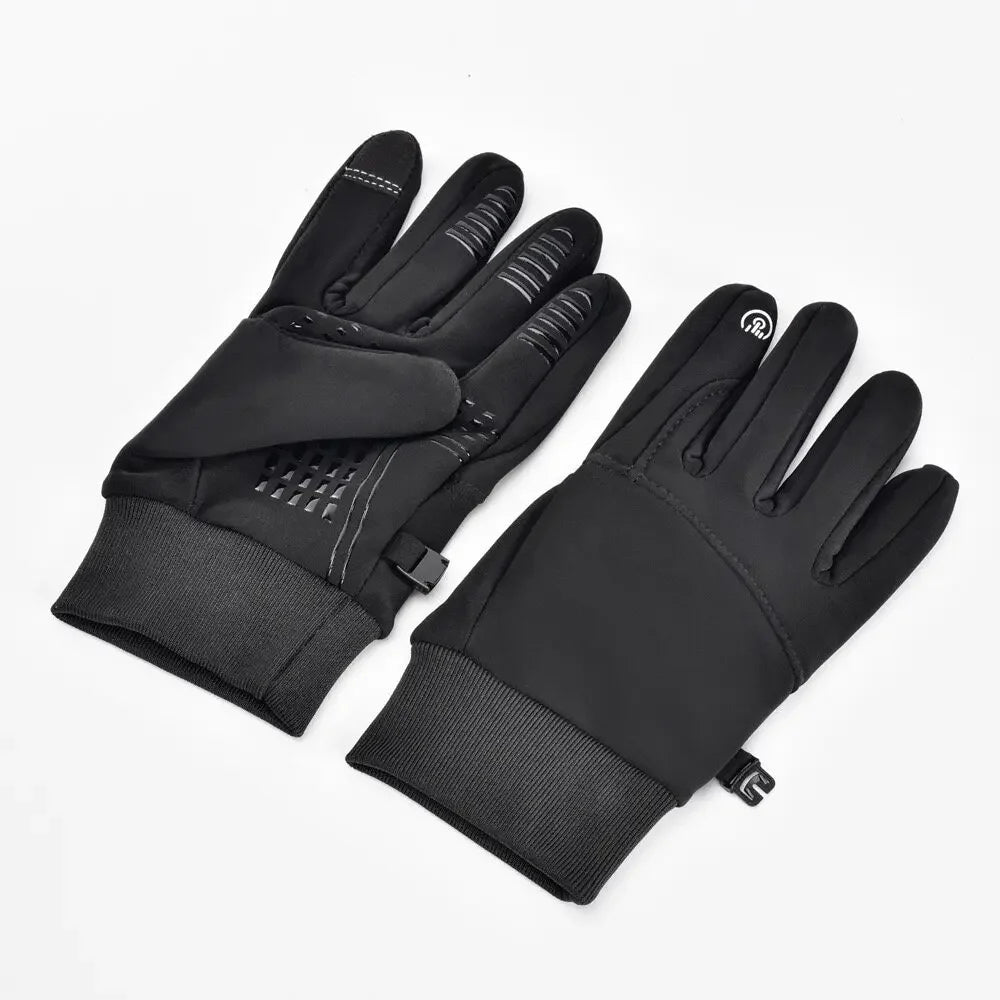 Thermal Touchscreen Cycling Gloves Windproof Water-Resistant Winter Bike Gloves with Anti-Slip Grip