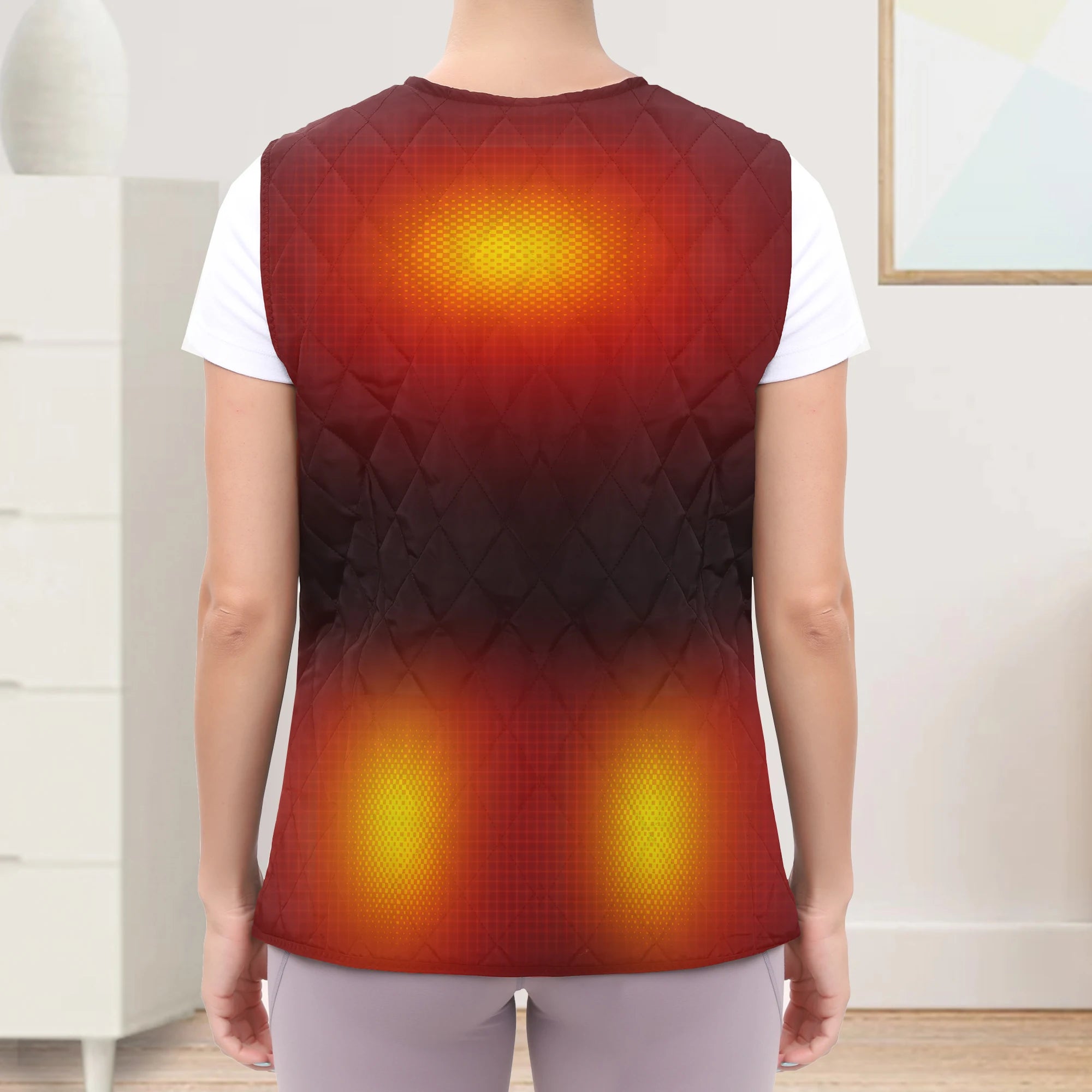 Winter Heated Vest USB-Powered 3 Heat Settings Relieves Shoulder Back Lumbar Muscle Stiffness Soreness Boosts Blood Circulation