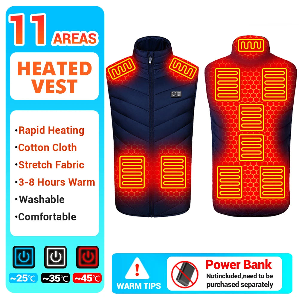 21 Heated Vest Winter Electric Heated Jackets Men Women Sportswear Heated Coat Coat Motorcycle USB Heating Jacket For Camping