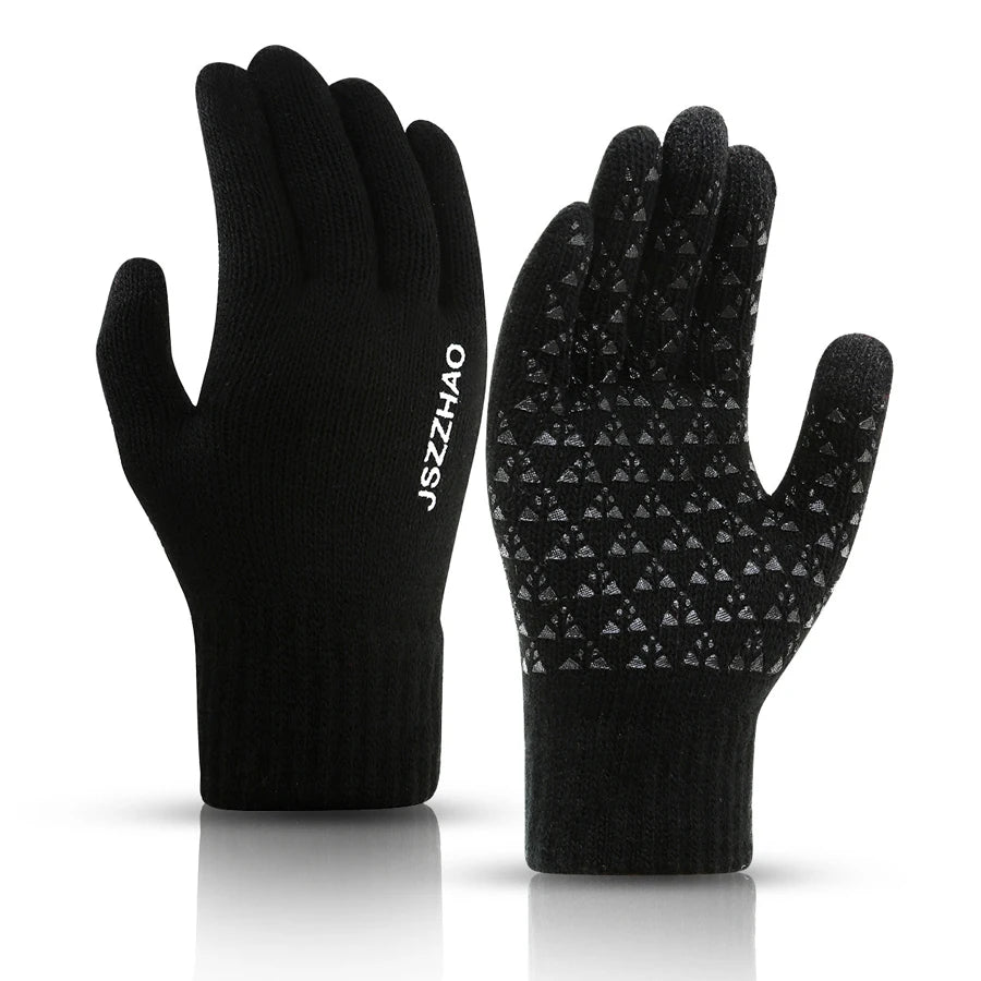 Winter Gloves for Men Women, Touch Screen Gloves, Upgraded Thicken Anti-Slip Silicone Gel, Thermal Soft Knit Lining