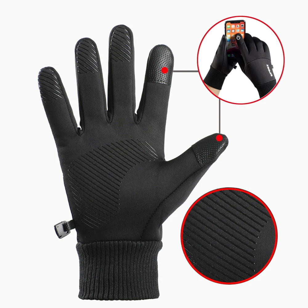 Touch Screen Waterproof Thermal Sport Gloves Women Men Cycling Gloves ,Perfect for Running, Driving, Hiking, Walking, Working