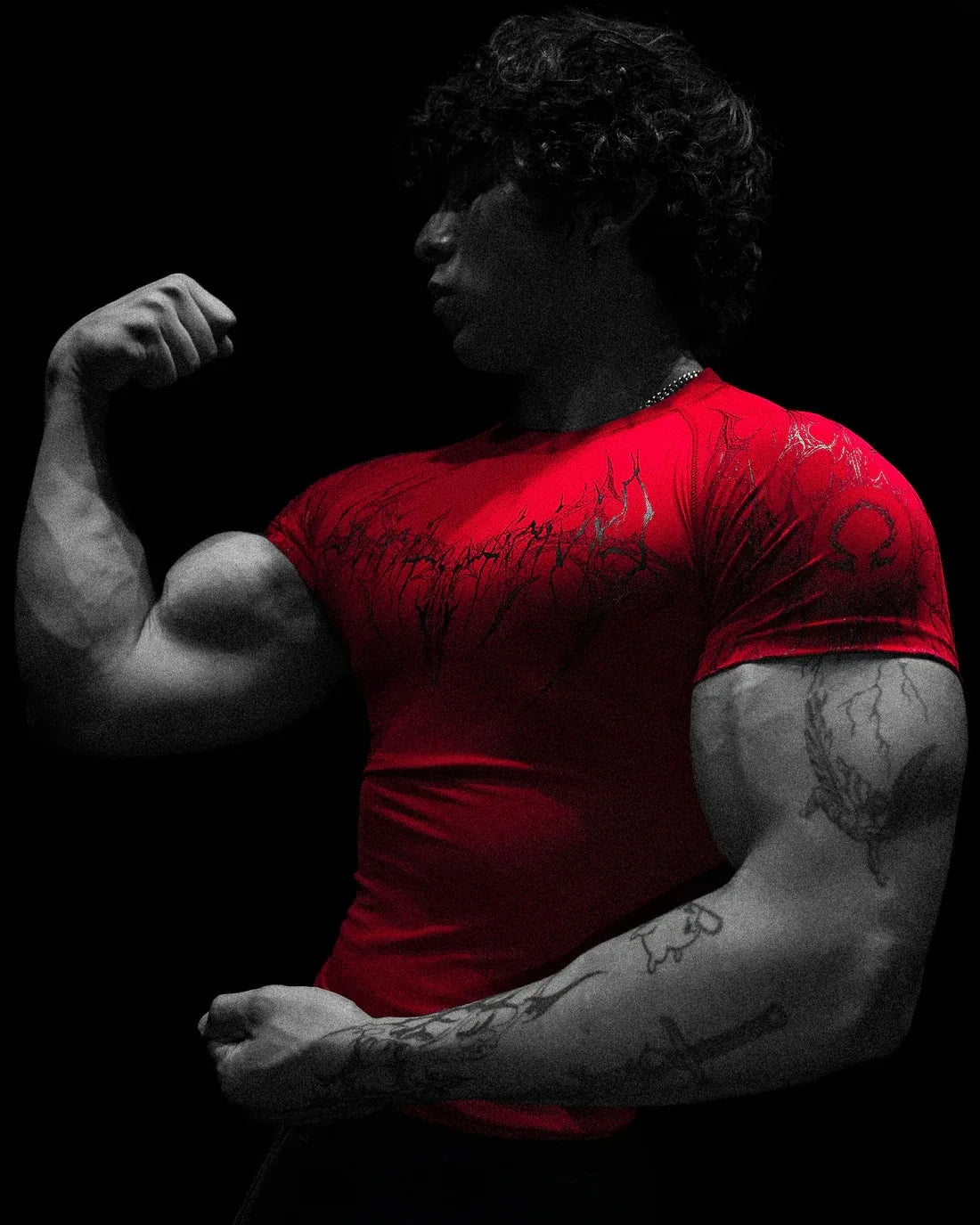 Compression T-shirt Gothic Metal Print Men Women Punk Streetwear Short Sleeve Fitness Top Slim Fit Y2k Aesthetic Unisex Gym Tee