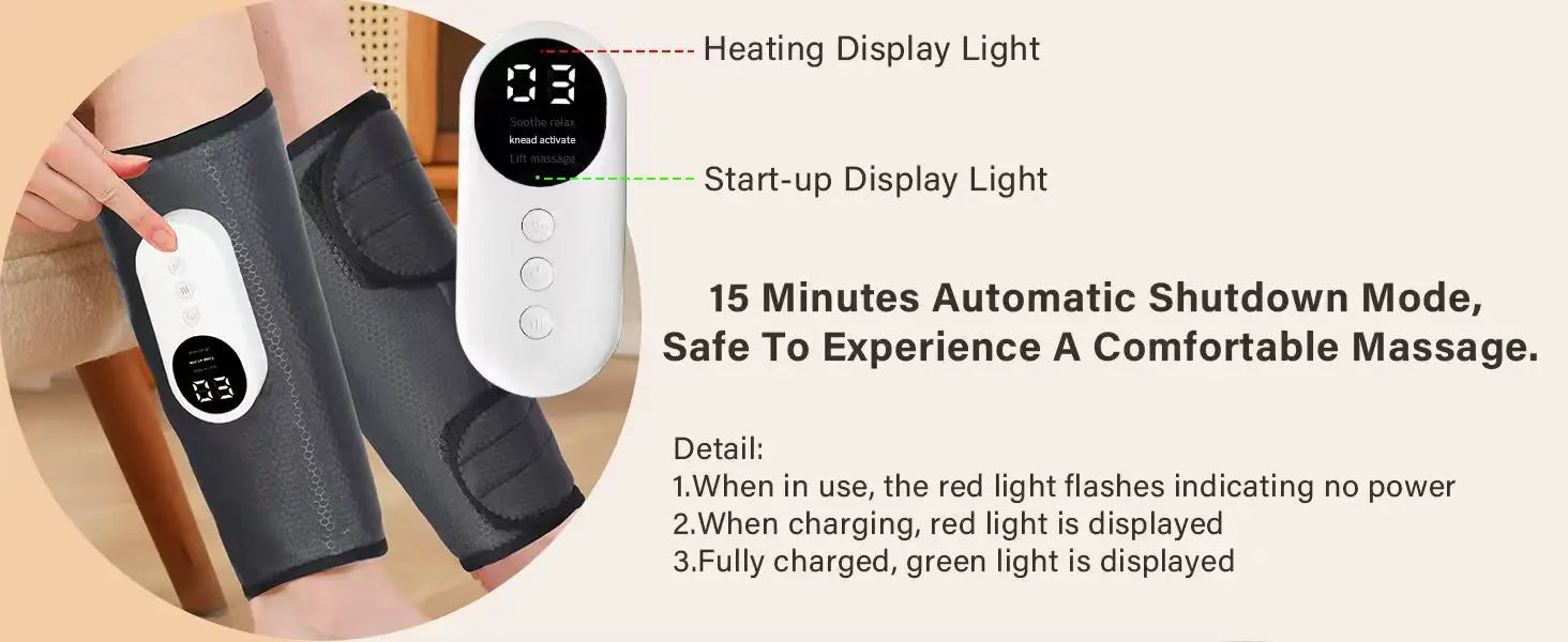 Leg Massager with Heat and Compression, Legs Massage for Circulation and Pain Relief , Heating Calf Leg Air Compression Massager