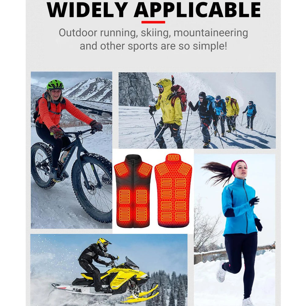 21 Heated Vest Winter Electric Heated Jackets Men Women Sportswear Heated Coat Coat Motorcycle USB Heating Jacket For Camping