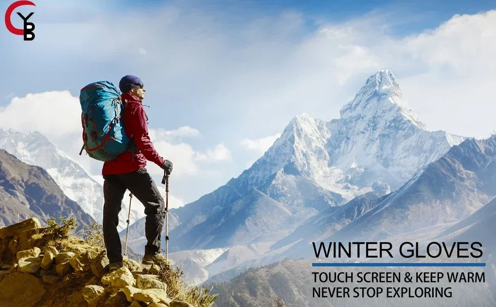 Thermal Gloves for Men & Women for Touchscreen Use,Featuring a Non-Slip Grip,Windproof Properties,Warmth for Cycling & Hiking.